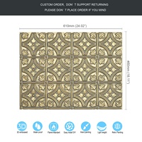 Plaques de plafond carrées décoratives 24"x18" en PVC gaufré, imperméables, ignifuges classe A, couleur or antique, grille de plafond LASTDECOR PLB10
