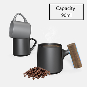 DHPO - Tazas de Café de Cerámica para Cafetería y Restaurante, Diseño Moderno y Minimalista, Forma Trapezoidal, 90 ml, Caja Negra - Product Image 3