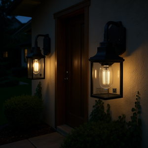 Lampes murales d'extérieur, grand modèle, lot de 2, diffuseur en verre, compatible avec plusieurs ampoules LED, montage en alliage d'aluminium - Product Image 2