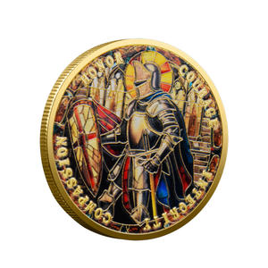 库存纪念品宗教骑士纪念币锌合金定制颜色和尺寸3D压铸UV印刷 - Product Image 2