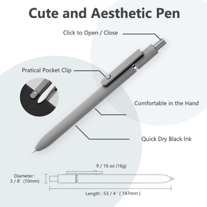 Bolígrafos de gel bonitos de escritura suave, Premium bolígrafo retráctil de 0,5mm, bolígrafos de tinta negra de secado rápido de punta fina - Product Image 2