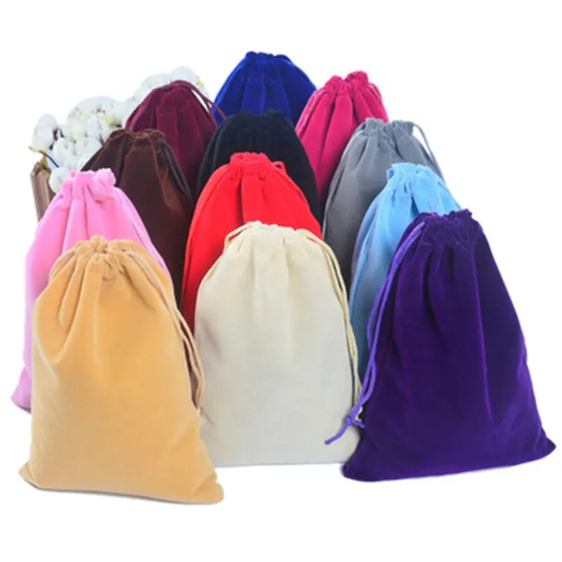 13x18cm bolsas de terciopelo para joyería bolsas de juguetes de cosméticos de embalaje de ropa de las cosas de boda fiesta de contenedor de almacenamiento