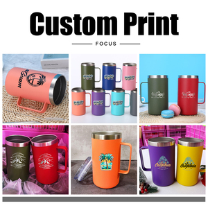 Hot bán 24oz hiện đại cốc cà phê với xử lý ngoài trời trại trà cốc màu cam công suất lớn cách điện ly cho tùy chỉnh chai - Product Image 5
