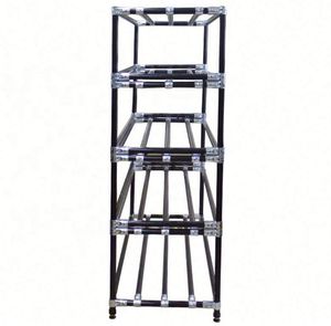 מדפי סגסוגת אלומיניום כבדה stacking לאחסון רב שכבות אחסון להרכיב מתלה צינור פלדה חומר קרטון אריזה - Product Image 3