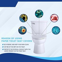 EAST TERN Housses de siège de toilette jetables hygiéniques en papier pour adultes et enfants, emballées individuellement pour les voyages, l'école, l'hôtel, l'hôpital, l'avion