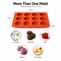 Moule à tartelettes en silicone alimentaire à 12 cavités, plaque de cuisson réutilisable antiadhésive, compatible lave-vaisselle et four, ustensile de cuisson pour pâtisserie et desserts