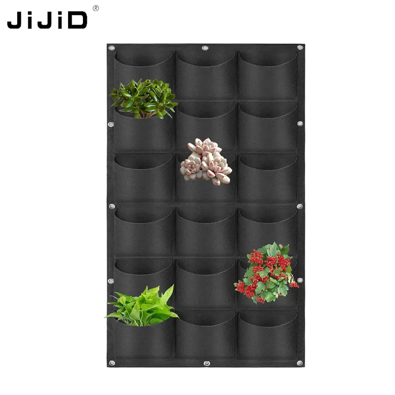 JiJiD войлочные вертикальные настенные садовые подвесной Тканевые вертикальные карманные сумки для растений