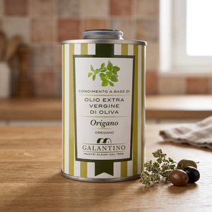 Aceite de Oliva Galantino con Sabor a Orégano, Latas de 250 ml (12 por Caja) - Aceite de Cocina Italiano de Puglia, Fraccionado, Listo para Usar - Product Image 3