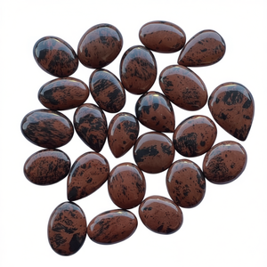 Cabochon en obsidienne rouge acajou naturelle lisse de 10 mm, 20 mm, 30 mm, taille libre, pierre précieuse en vrac pour la fabrication de bijoux - Product Image 6