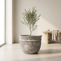 Jardinière en béton légère, résistante aux intempéries, écologique, faite à la main, pour intérieur et extérieur, en GFRC