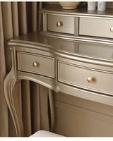 Table de toilette moderne en bois massif avec 4 tiroirs, miroir amovible et réglable, meuble de rangement durable pour chambre à coucher - Vente en gros