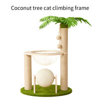 Arbre à chat en forme de capsule spatiale, design palmier, moderne, simple, multi-niveaux, construction en ficelle, griffoir tout-en-un, compact