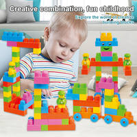 Ensemble de blocs de Construction, jouets de bricolage, 90 pièces, blocs de Construction en particules multicolores pour enfants garçons filles
