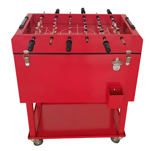 Carrito Enfriador de Fútbol de Mesa Enrollable Práctico de 49L/65L, Cubo de Hielo Metálico con Ruedas para Mantener Fresco, Ideal para Fiestas - Product Image 2
