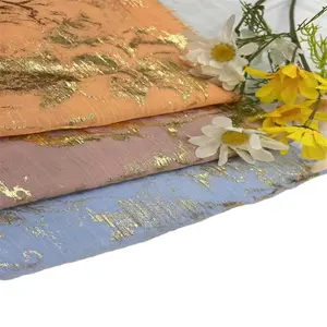 75D Polyester silk gold printed cloth crepe digital print chiffon fabrics