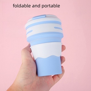 Reusable Outdoors Portable 350ml Folding <strong>Cup</strong> <strong>Collapsible</strong> Coffee <strong>Cup</strong> for Traveling With Lid Silicone <strong>Collapsible</strong> Drinking <strong>Cups</strong> - Product Image 1