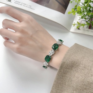 Factory Wholesale Fashion Jewelry 10*12mm <b>Red</b> Corundum Cubic Zirconia Eco-friendly Copper <b>Bracelet</b> for Daily Wear - Product Image 6