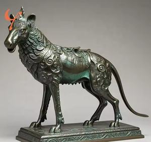 Sculpture en métal de décoration de jardin en plein air sur mesure grandeur nature, statue de lévrier en bronze - Product Image 5