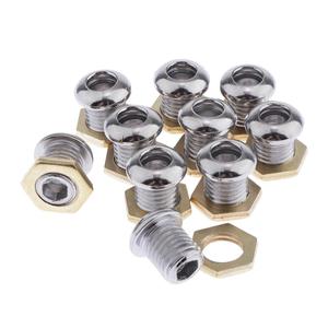 Set di 10 pezzi professionale di batteria in acciaio inossidabile rullante Bass Tom con testine a rete per uso da concerto include dado della guarnizione della presa d'aria - Product Image 4