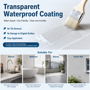 Revêtement transparent imperméable et scellant transparent en acrylique haute élasticité résistant aux UV, personnalisé en usine, pour toiture en béton et <span class=keywords><strong>terrasse</strong></span> - Product Image 4