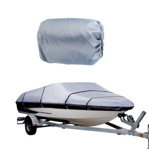 Housse de bateau/yacht imperméable en polyester 210D de 20 à 22 pieds, en forme de V, grise - Product Image 1