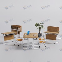 Table de conférence et de formation modulaire multi-places pliable et durable, écologique, avec pieds en métal, mobilier de bureau