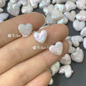 Hạt ngọc trai nước ngọt tự nhiên hình trái tim không lỗ, kích thước 9-11mm, bán buôn Muses Jewels, dùng làm đồ trang sức - Product Image 2