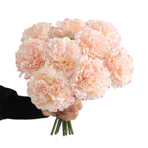 A-1863 <span class=keywords><strong>Fiori</strong></span> Artificiali <span class=keywords><strong>di</strong></span> Garofano a Stelo Singolo in Seta Bianca, Rossa e Rosa per Decorazioni Domestiche e Festa della Mamma - Product Image 4