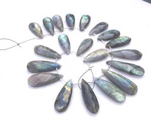 10 Pieces Faceted Pear Shape Natural <b>Labradorite</b> Gemstone Briolette Beads Blue Flash Wholesale Manufacturer Genuine High Quality - Product Image 3