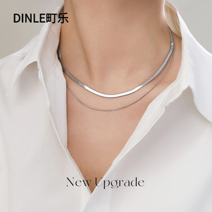 Collar de Cadena de Serpiente Dinle de 44.5 cm con Extensión, Joyería de Moda para Uso Diario - Product Image 2