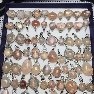 natural gemstone Necklace Pendant flower agate pendants different style irregular size single stone pendant