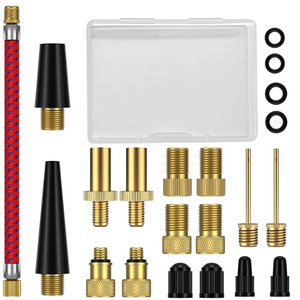 Kit de reparación de neumáticos, juego de válvulas sin cámara de cobre de 21 piezas con juntas tóricas y manguera para reparación de neumáticos de coche, bicicleta y motocicleta - Product Image 1