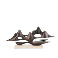 Sculpture en résine bronze antique, art abstrait de montagne, ornement de bureau, artisanat, décoration de luxe pour la maison, décoration d'hôtel, directement de l'usine