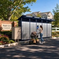 Casier à colis intelligent Winnsen Community, extérieur, en acier inoxydable, 24h/24 et 7j/7, pour les communautés résidentielles périurbaines aux États-Unis
