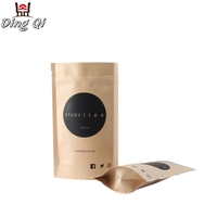 Pochette en papier kraft de qualité alimentaire avec fermeture à glissière supérieure et logo personnalisé