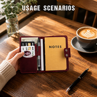 Couverture de carnet de notes en cuir personnalisée avec logo, pochette pour carnet de notes, portefeuille avec boucle pour stylo