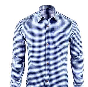 Chemise décontractée pour homme, style bavarois, en coton doux, bleu premium, style allemand, anti-boulochage, pour l'automne, du S au 4XL - Product Image 1