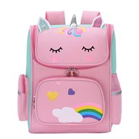 Sac à dos tendance à motif paysager mignon avec cadre externe pour filles et garçons, idéal pour l'école (1ère à 6ème année), protection de la colonne vertébrale et réduction de la charge