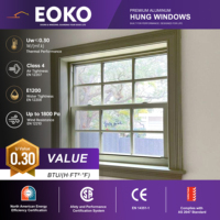 Ventanas EOKO de Doble Acristalamiento para Viviendas en EE. UU., Admiten Tamaño y Color Personalizados, Ventanas de Triple Panel con Doble Guillotina para Proyectos de Villas