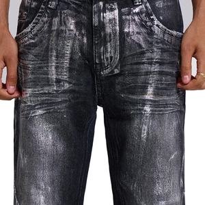Fabricante de Jeans, Jeans de Mezclilla de Alta Calidad, Corte Recto Ajustado, Estilo Vintage para Hombre, Lavado Negro, Acabado Metálico Color Gris Metálico - Product Image 6