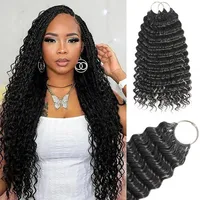 Extensions de cheveux humains tressés au crochet, style Goddess, 24 pouces, effet vague d'eau, Passion Twist
