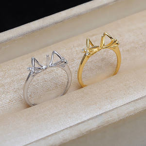 แหวนเงินแท้ S925 รูปผีเสื้อแบบเปิด ปรับขนาดได้ พร้อมไข่มุก 9-10 มม. รุ่น JG5228 อุปกรณ์ทำเครื่องประดับและส่วนประกอบ ฐานเปล่า - Product Image 2