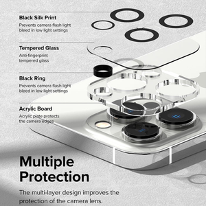 Protection d'objectif d'appareil photo transparente personnalisée anti-rayures pour iPhone 15 16 Pro Max, dureté 9H, ultra-fine, compatible avec les coques - Product Image 4