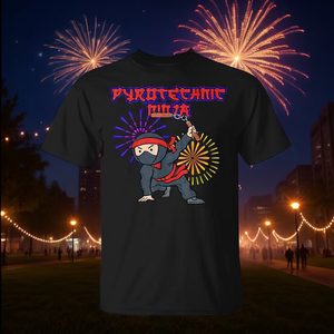 T-Shirt Unisex per Adulti con Stampa Grafica Ninja Pyro Pirotecnico Fuochi d'Artificio, Girocollo, Manica Corta, Abbigliamento Promozionale - Product Image 2