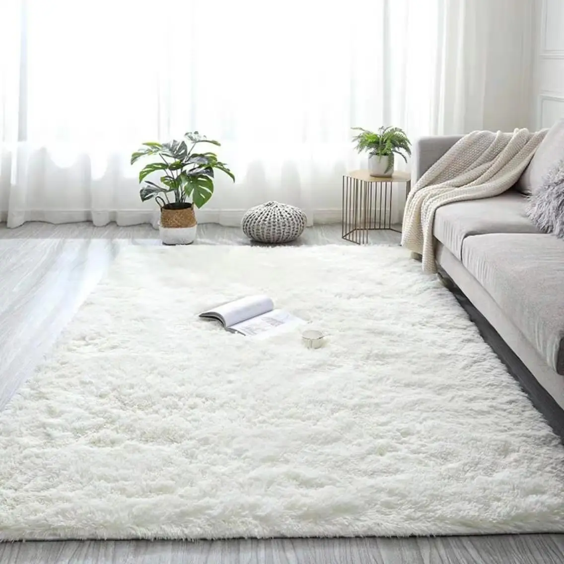Soft Fluffy Area Rugs for Bedroom Kids Room Living Room Carpet Shag Furry Fur Rug for Boys Girls Dorm Room