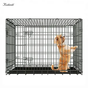 Mascota factory 18 pollici gabbia per cani a doppia porta pavimentazione in plastica jaula para gatos jaula para cachorros jaula