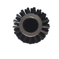 Rouleau de brosse de cylindre de poils de nylon d'arbre en alliage d'aluminium noir pour le nettoyage et le polissage