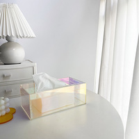 Boîte à mouchoirs en acrylique personnalisée, moderne, colorée, transparente, rectangulaire, porte-serviettes, organisateur de table