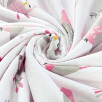 Couverture pour bébé en tissu minky doux et pelucheux avec dos à pois, jolie couverture à motif d'hibou pour tout-petits et nouveau-nés 75x100cm