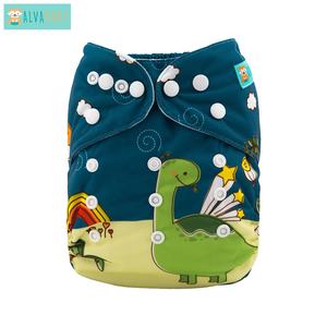 ALVABABY Dinosaurier-Bedruckte Stoffwindeln für Babys, Moderne Stoffwindeln nach Maß, Wiederverwendbare Taschenwindeln, Modisches Design, Umweltfreundlich - Product Image 2